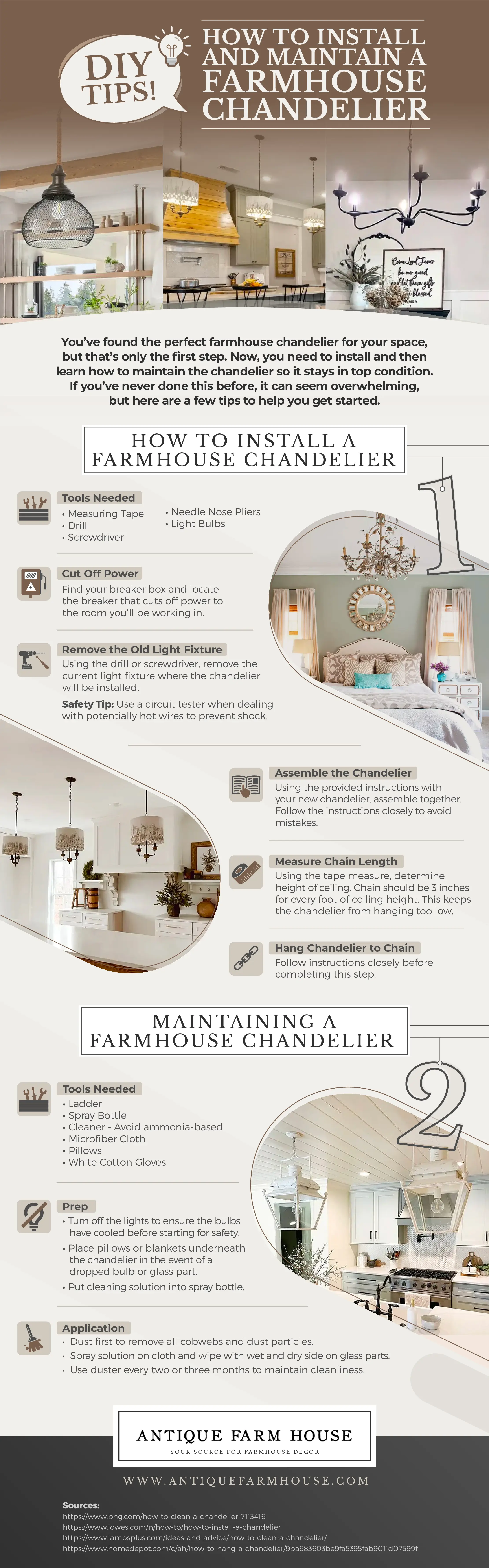 DIY Tips: How to Install & Maintain a Farmhouse Chandelier