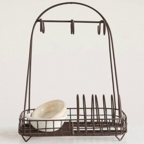 Rustic wrought iron dish rack