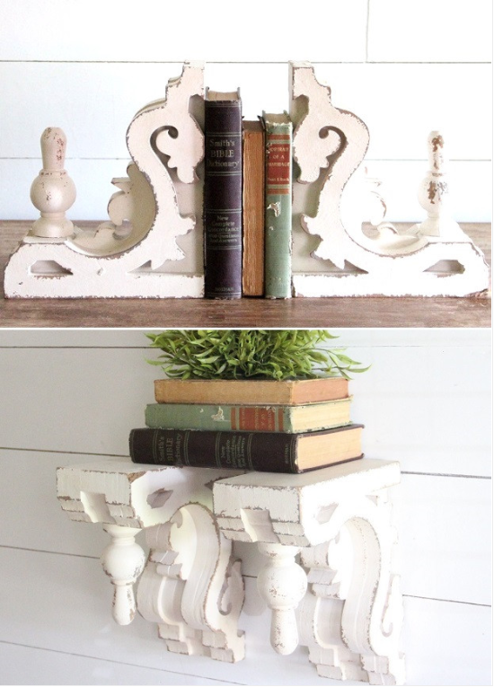 Shabby chic book ends
