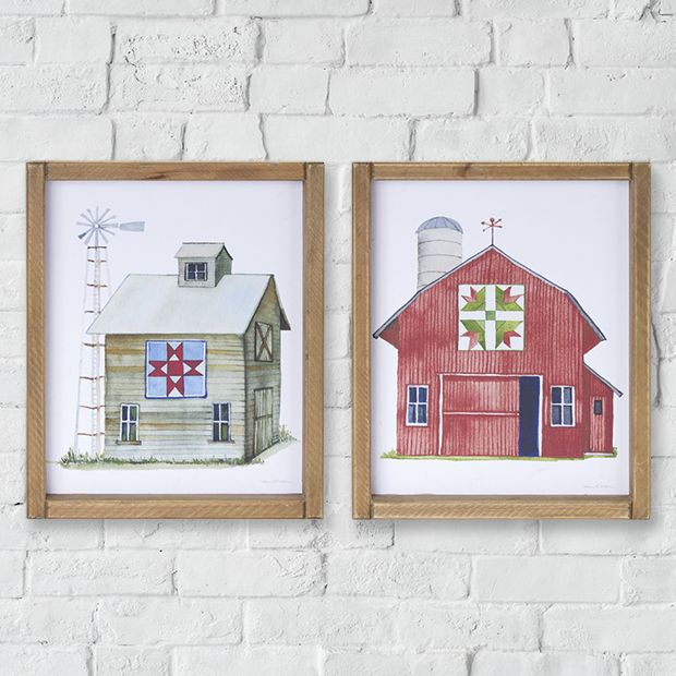 Framed Farmhouse Barn Print Set of 2 | Antique Farmhouse