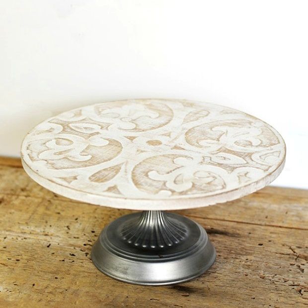 Fancy Pattern Pedestal Stand | Antique Farmhouse