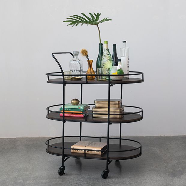 3 Tier Modern Farmhouse Bar Cart Antique Farmhouse