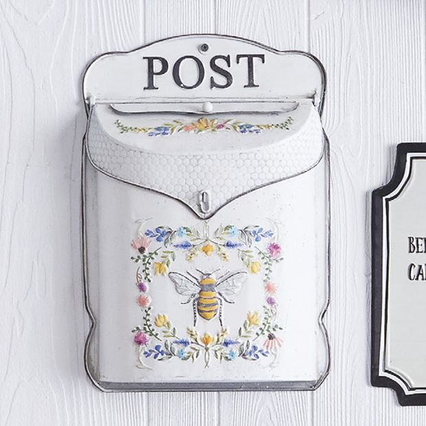 Floral Bee Embossed Post Box 15.5 Inch | Antique Farmhouse