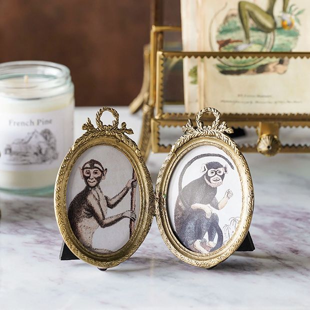 Antique Brass Finish Couples Frame | Antique Farmhouse