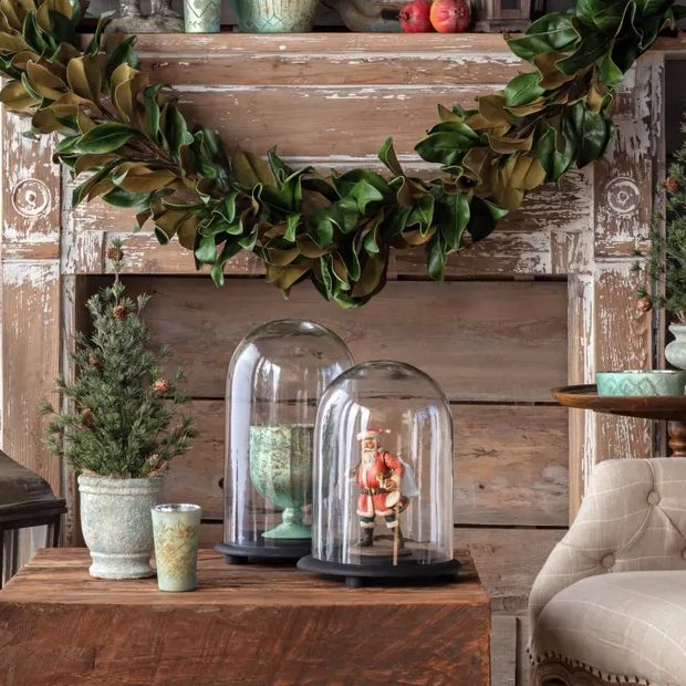 Classic Display Cloche With Wood Base | Antique Farmhouse