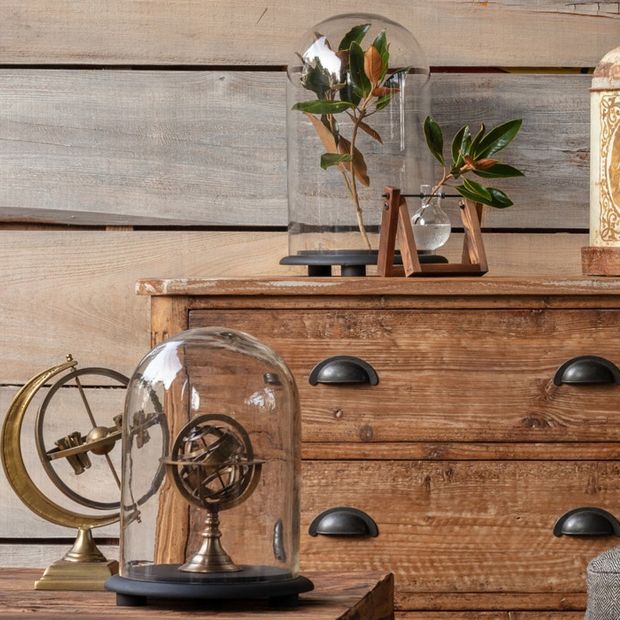 Classic Display Cloche With Wood Base | Antique Farmhouse