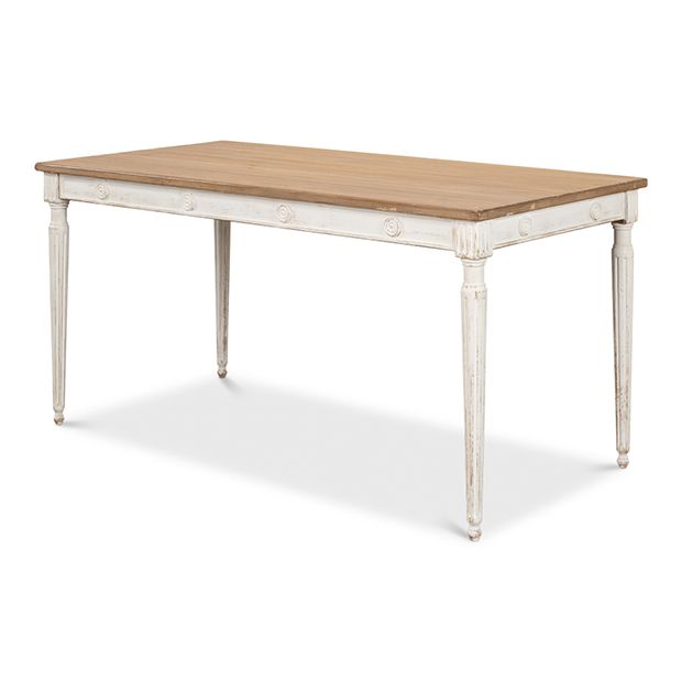 French Country Farmhouse Pine Dining Table | Antique Farmhouse