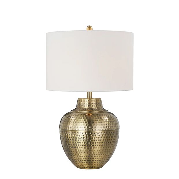 Hammered Antique Brass Table Lamp | Antique Farmhouse