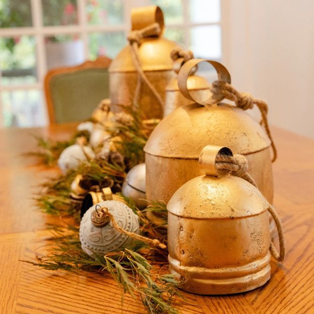 Hanging Rustic Metal Bells One of Each | Antique Farmhouse