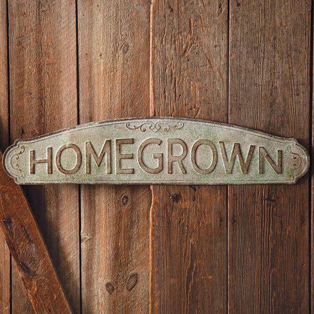 Homegrown Rustic Metal Garden Sign | Antique Farmhouse