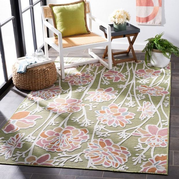 Modern Florals Indoor/Outdoor Area Rug | Antique Farmhouse