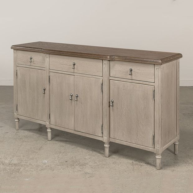 Oak Top Four Door Sideboard | SHIPS FREE