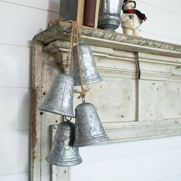 Rustic Hanging Metal Bells Decor | Antique Farmhouse