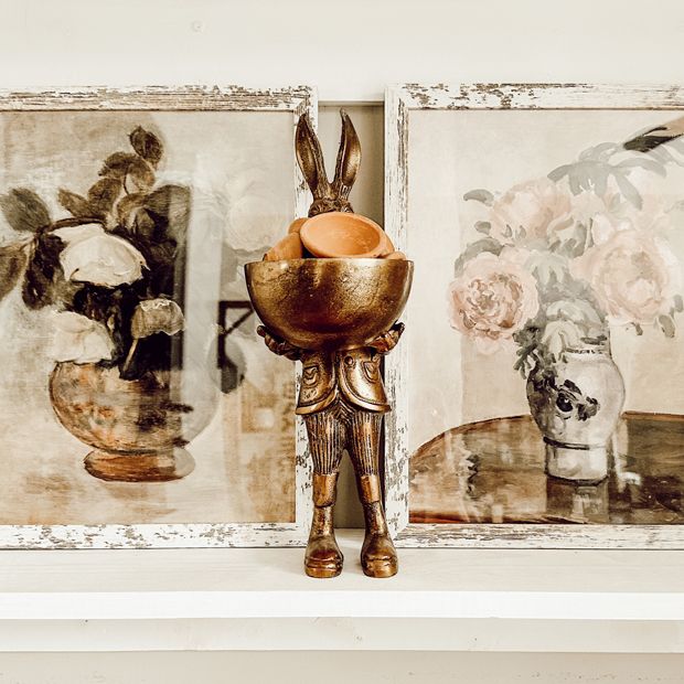 Standing Rabbit with Display Bowl | Antique Farmhouse