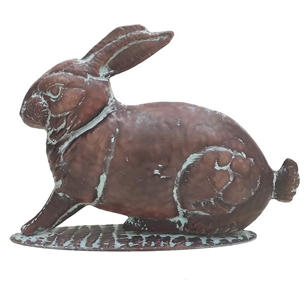 Verdigris Rabbit Figure | Antique Farmhouse