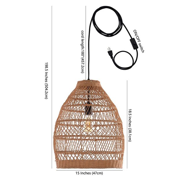 Rattan Pendant Light Shade 4