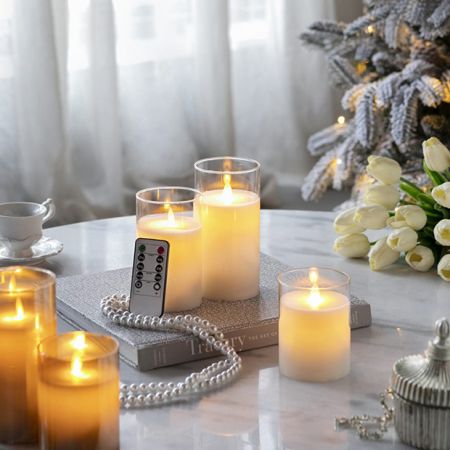 LED Candle 36点セット（3サイズ×12セット) 未使用電池付き 3 Piece Flameless Candle Set with Remote Timer | Antique Farmhouse