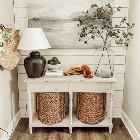 Teak Wood Chain Link Decor Set of 2 | Antique Farmhouse