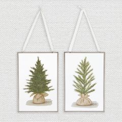 Holiday Tree Hanging Wall Decor Set of 2