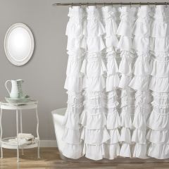Ruffled Waterfall Shower Curtain