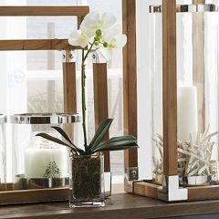 Artificial Orchid in Glass Container