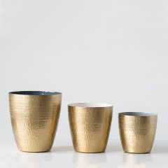 Metallic With Enamel Planters Set of 3