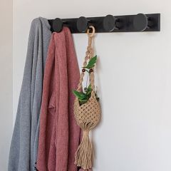 10 Hook Rubberwood Wall Rack