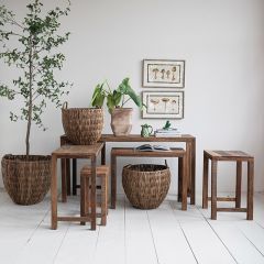 10 Piece Reclaimed Wood Farmhouse Nesting Table Set