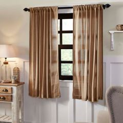 Burlap Short Curtain Panel Set of 2