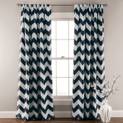 Chevron Pattern Blackout Curtain Panel Set of 2