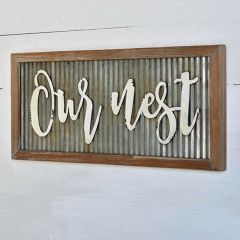 Framed Our Nest Tin Sign