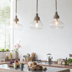15 Glass and Mango Wood Pendant Light