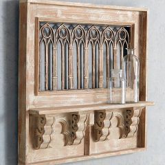 Antiqued Wood Wall Shelf