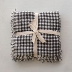 Gingham Cotton Napkin With Fringe Set of 4