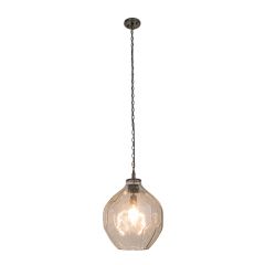 Hand Blown Geometric Glass Pendant Light Matte Black