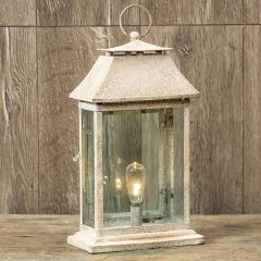Antiqued Metal LED Lantern