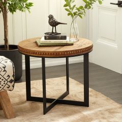 Metal With Wood Side Table