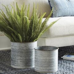 Stamped Iron Buckets Set of 2