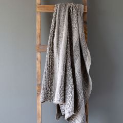 Smoky Waffle Weave Throw Blanket