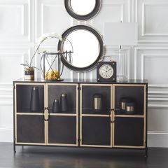 4 Door Modern Farmhouse Display Cabinet | SHIPS FREE