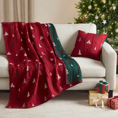 2 Piece Cheerful Christmas Throw Blanket and Pillow Set