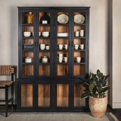 2 Piece Glass Door Display Cabinet