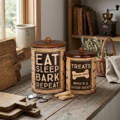 2 Piece Homestead Hound Lidded Canister Set