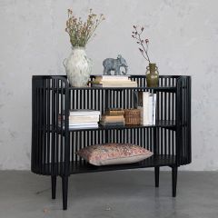 2 Shelf Slatted Mango Wood Console Table