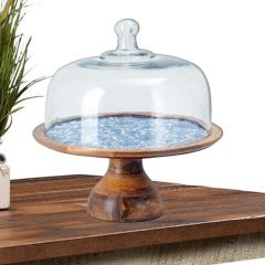 Jemmi Blue and White Decal Cake Stand