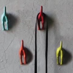 Cast Iron Dog Tail Hooks Set of 4