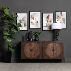 Modern Farmhouse Stained Wood Sideboard