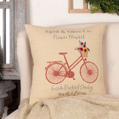 Farmhouse Flower Market Throw Pillow