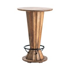 Rustic Industrial Round Pedestal Pub Table