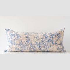 Cotton Chambray Toile Accent Pillow